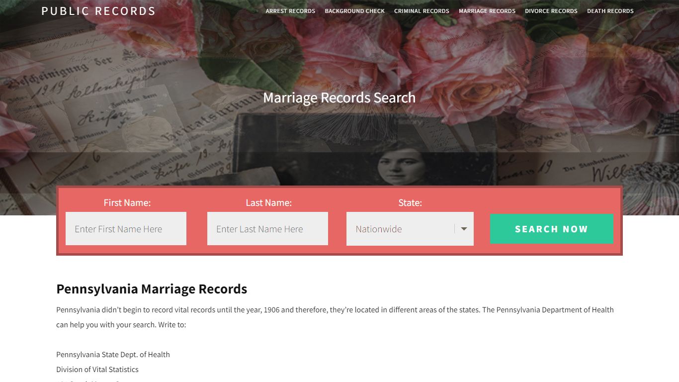 Pennsylvania Marriage Records | Enter Name and Search ... - Public Records